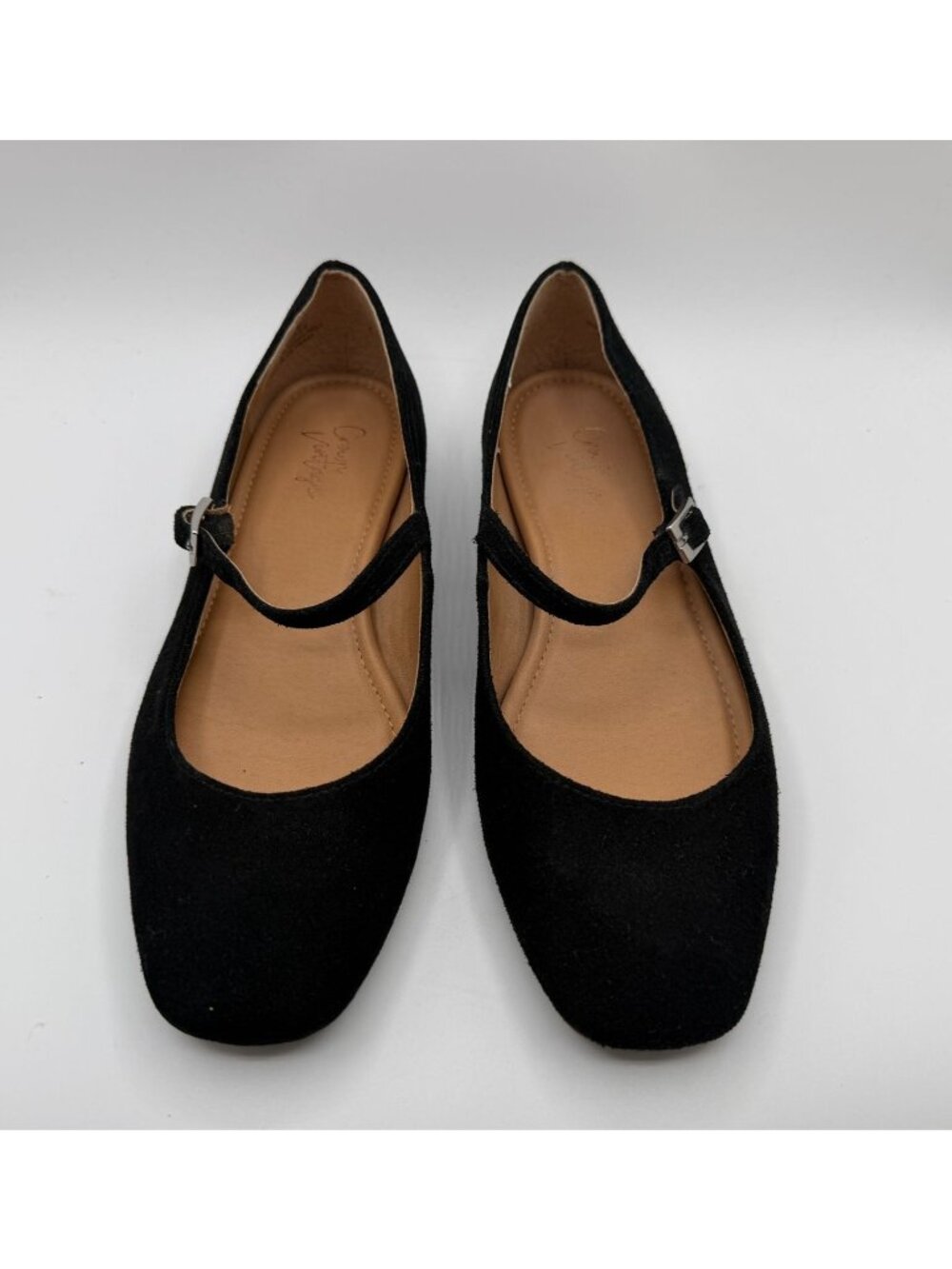 Crown Vintage Sillani Mary Jane Flats Women Size 7.5M Black Leather Preppy - Picture 2 of 13